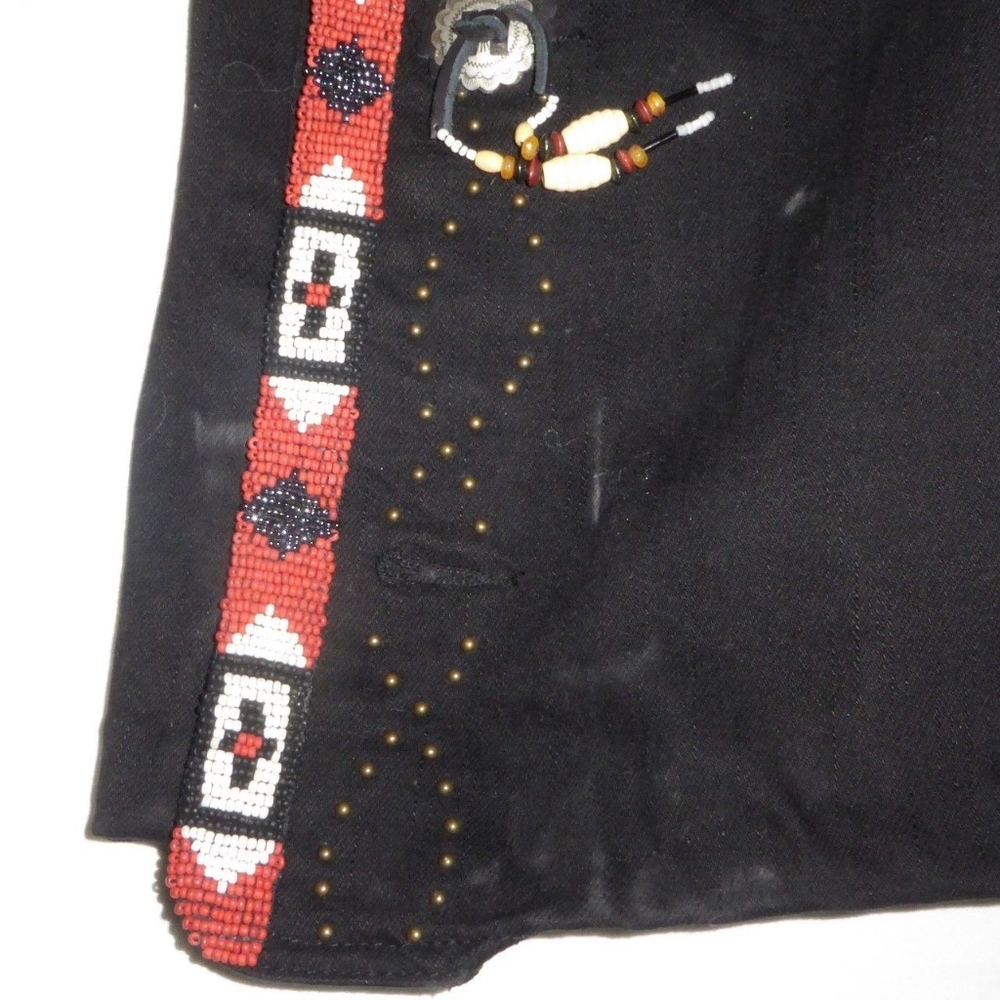 RALPH LAUREN BLACK AZTEC INDIAN BEAD JACKET/JEANS